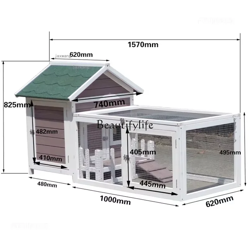 Large Solid Wood Dogs Kennels Puppy Room Washable Small Medium Outdoor Dog Bed Villa Luxury Cat Houses