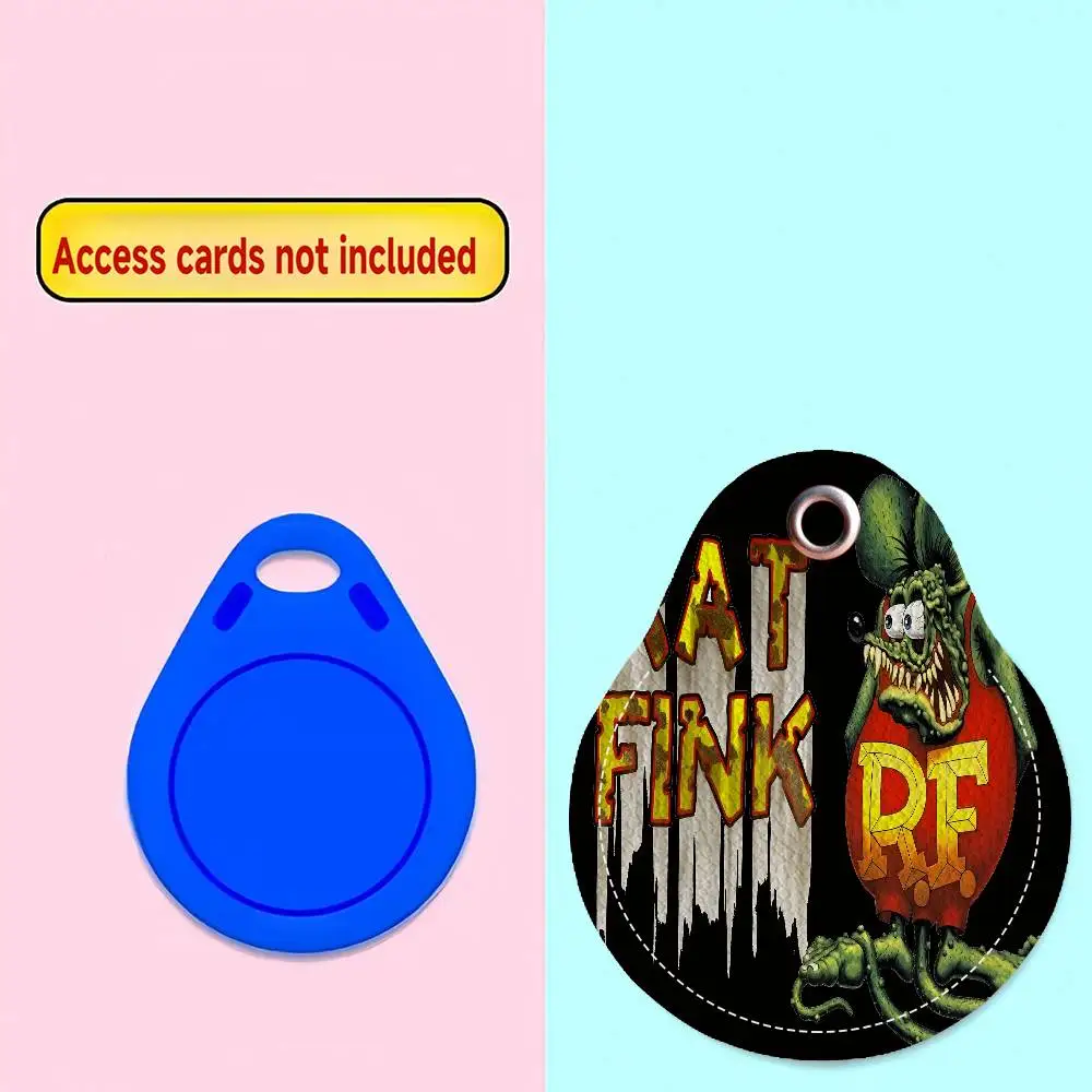 R-RAT F-FINK Creative Cartoon Pattern Sensitive Access Card Protective Sleeve Keychain Fashion Decorative Pendant