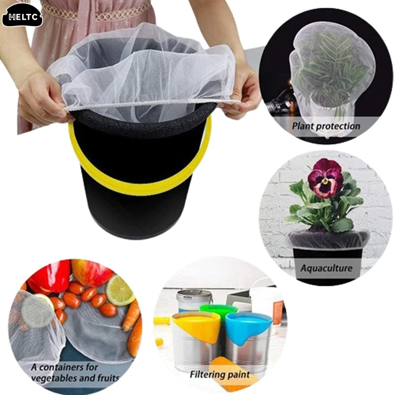 1PC Paint Strainer Bag Gallon Paint Filter Fine Mesh Elastic Drawstring Top Opening Mesh Filter Paint Gardening Bucket Filters