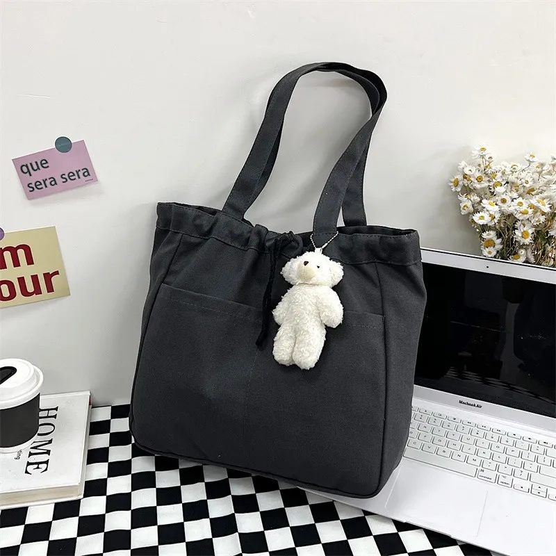 Canvas-Tasche für Damen 2026 – Neue College-Studenten-Schultasche, Pendler-Tragetasche, Freizeit-Schultertasche mit großem Fassungsvermögen, angesagtes Design