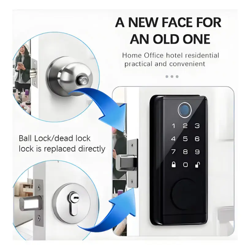 TUYA TTLOCK Security Serrure Intelligente Fingerprint Fechadura Digital Keypad Home Automatic Deadbolt Smart Lock for Front Door