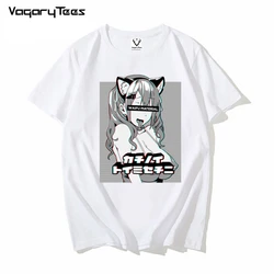 Kawaii Ahegao 2021 Summer Harajuku Fashion Men Waifu material ahegao face T Shirts Men O-Neck Tees Casual ANIME NEKO GIRL Tshirt