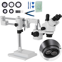 VEVOR 3.5X-90X Trinocular Stereo Digital Microscope 360°Swiveling Simul-Focal Support Camera Connection Lab Optical Instruments