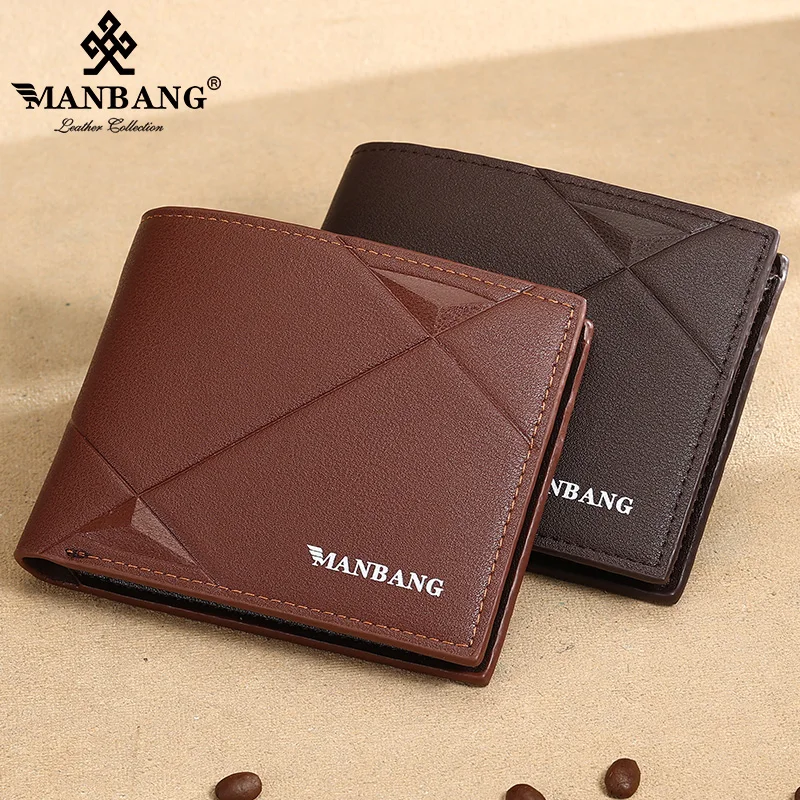 ManBang Classic Style Wallet Leather Men Wallets Short Male Purse Card Holder Wallet Men Fashion High Quality