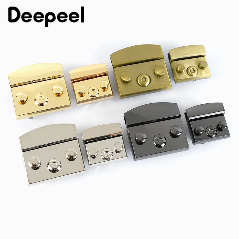 2Pcs 50mm/35mm Handbag Bags Locks Buckles Twist Turn Snaps Clasp for DIY Replacement Bag Lock Purse Closure Metal Accessories