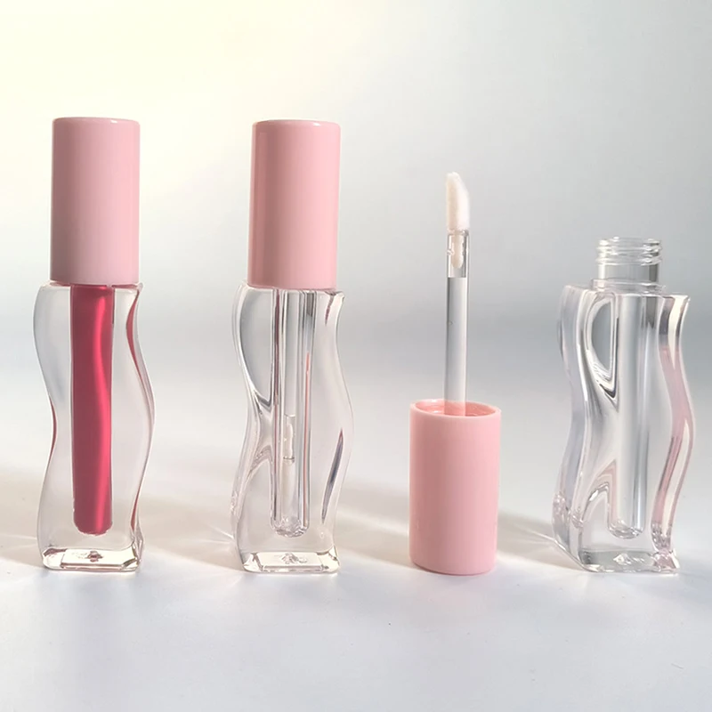 Linhas onduladas Lip Gloss Tubes, Batom Líquido Vazio Lip Glaze Tube, Recipiente de Embalagem Cosmética Recarregável, 2.5ml