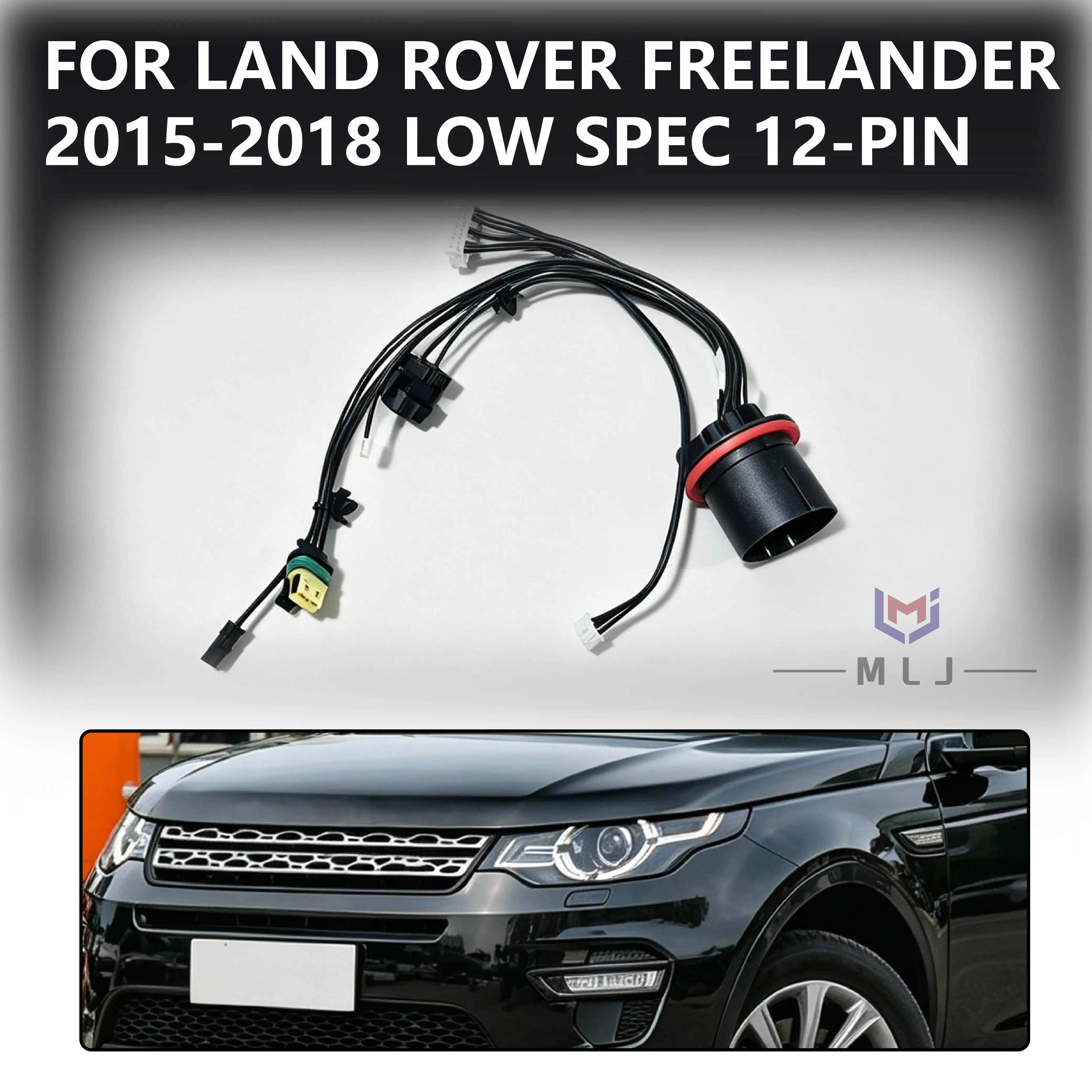 12 Pin Connector Assembly For Land Rover Freelander 2015 2016 2017 2018 Xenon Headlight Internal Wire DRL Wiring Harness