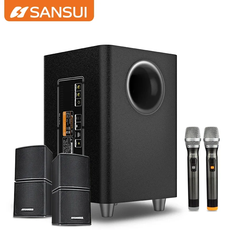 Newest best sound box hifi music system 2.1 karaoke speaker with APP/USB/bluetooth sansui Q3