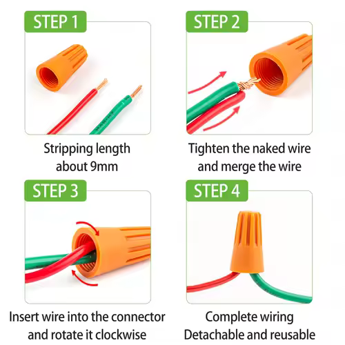 50PCS Colorful Electrical Insulated Crimp Twist Terminal Quick Wire Connector Nut Spring End Cap Connection - Image 2