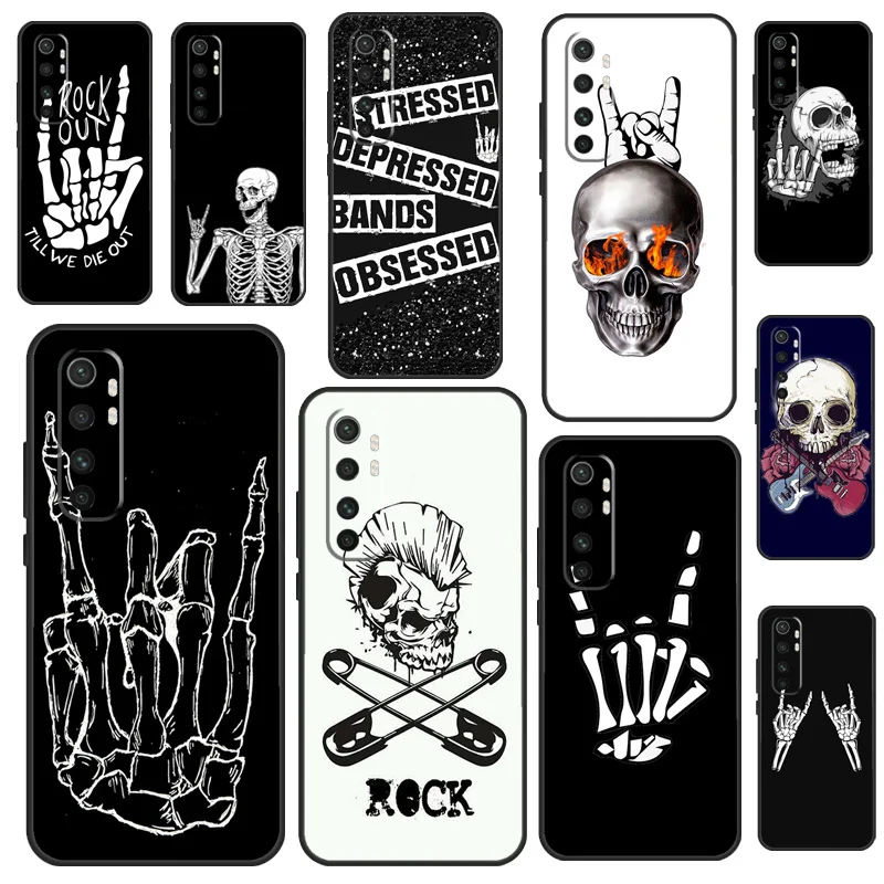 Rock Roll Skull Skeleton hands Phone Case For POCO F3 M3 X3 Pro Cover Funda For Xiaomi Mi 11 Note 10 Lite Mi 11T 10T Pro