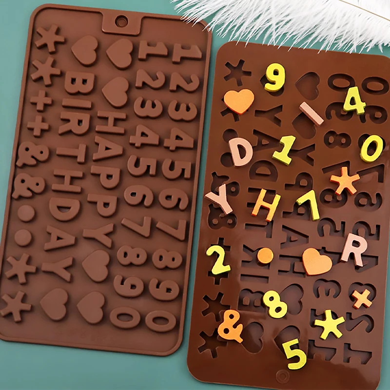 New Chocolate Silicone Mold 26 Alphabet Number DIY Fondant Patisserie Candy Cake Mould Baking Tools Kitchen Gadgets Accessories