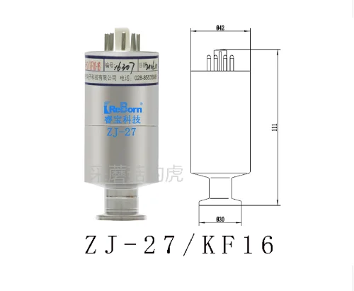 

Ruibao ZJ-27 vacuum tube ionization gauge ZJ-27/KF ZJ-27 glass ionization gauge Φ fifteen point five