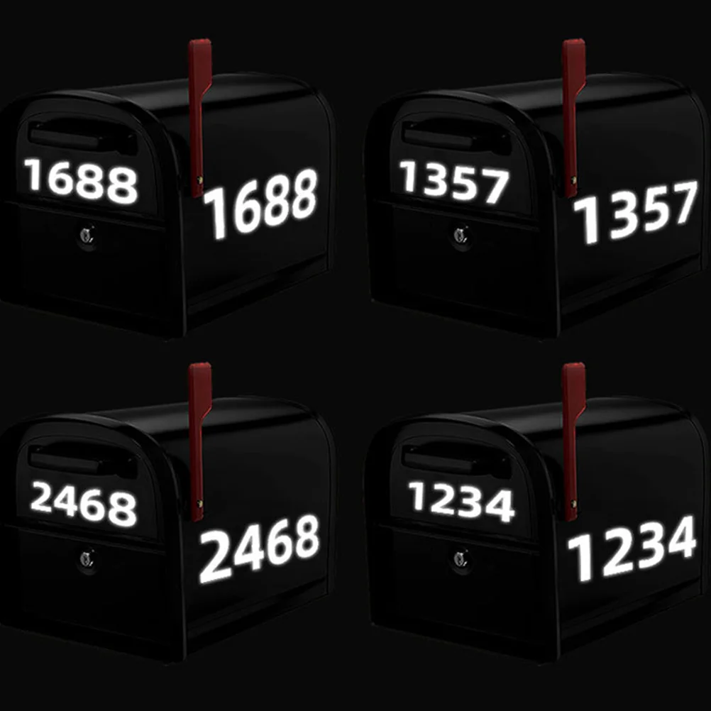 

10 set Waterproof Number Stickers Reflective Self Adhesive Mailbox Numbers for Outside House Address Signs Number Decals
