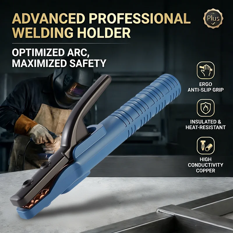 300A Heavy Duty Electrode Holder, Copper Casting DMC Insulated Handle, Heat Resistant Welding Clamp for Welding Machine