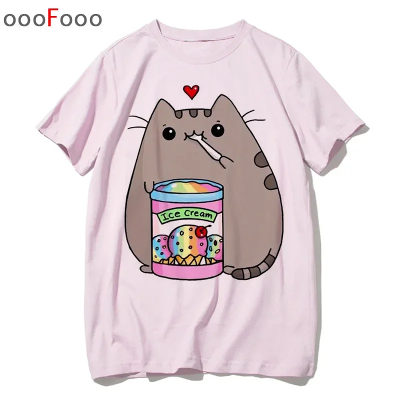 Pusheen women Tee shirts cat cartoon female t shirt top t-shirt tshirt kawaii korean  90s harajuku casual graphic