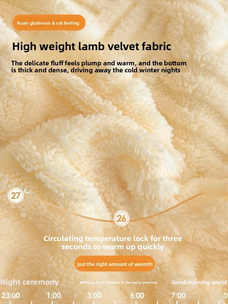 Thickened Lamb Velvet Blanket Coral Velvet Office Nap Blanket Winter Quilt Shoulder Wrap Cover Blanket Modern Simple Style Po...
