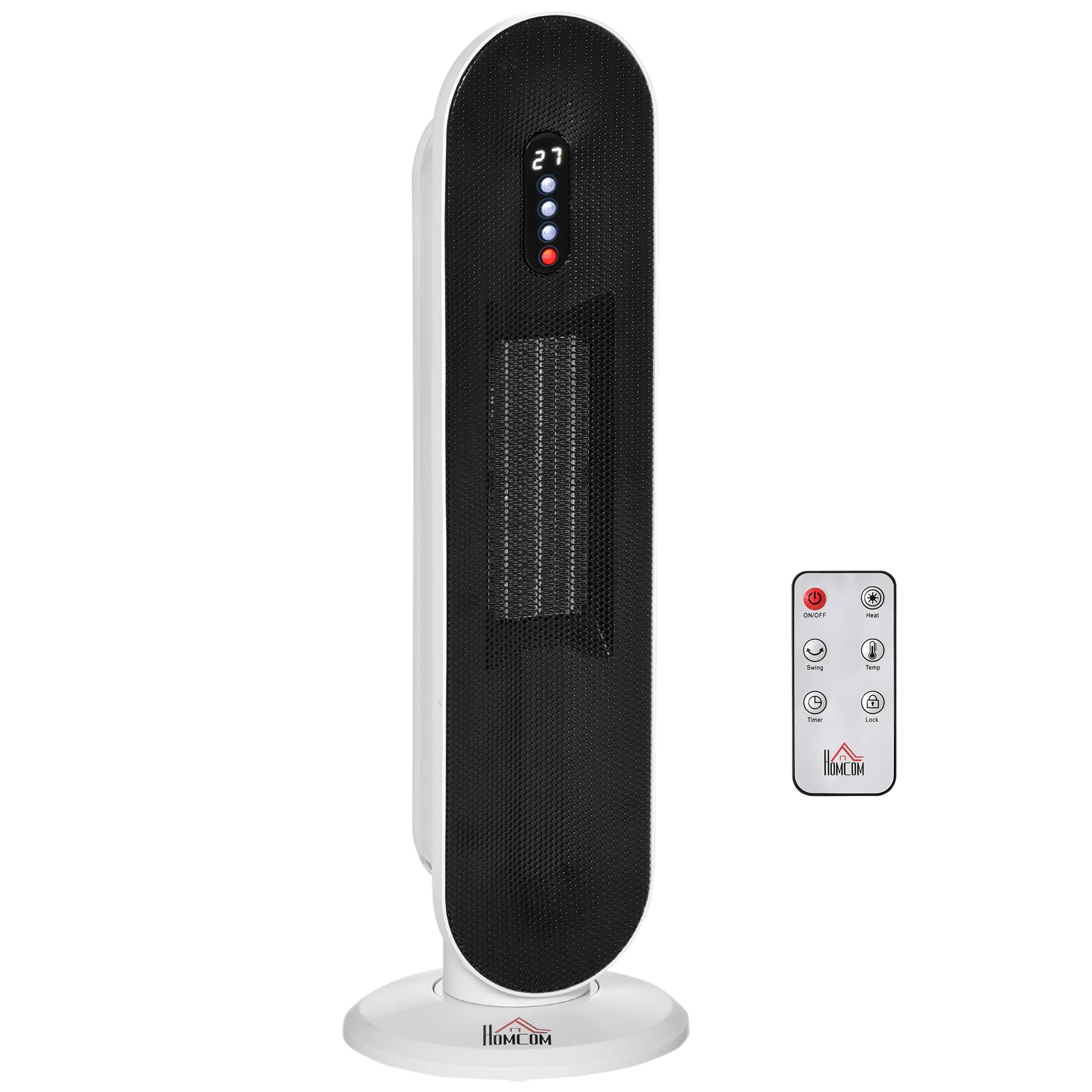 HOMCOM 1200 Tower ceramic heater W/2000W with 24H timer thermostat remote control and anti-roll system