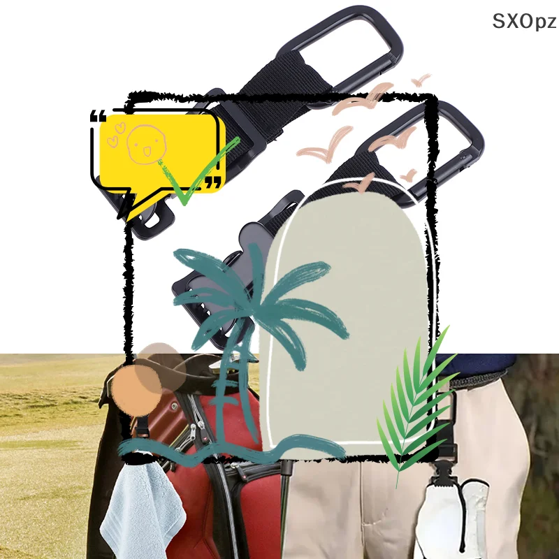 Secure Black Golf Glove Holder Clip Versatile Attaches To Belt Or Bag Perfect For Golf Gloves, Hats, Helmets, Masks & Towels