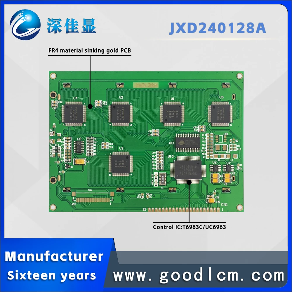 Imagem -02 - Dot Matrix Display Screen Módulo de Display Lcd Stn Amarelo Instrumento Positivo Lcd240x128 Jxd240128a 47 Lcm240128