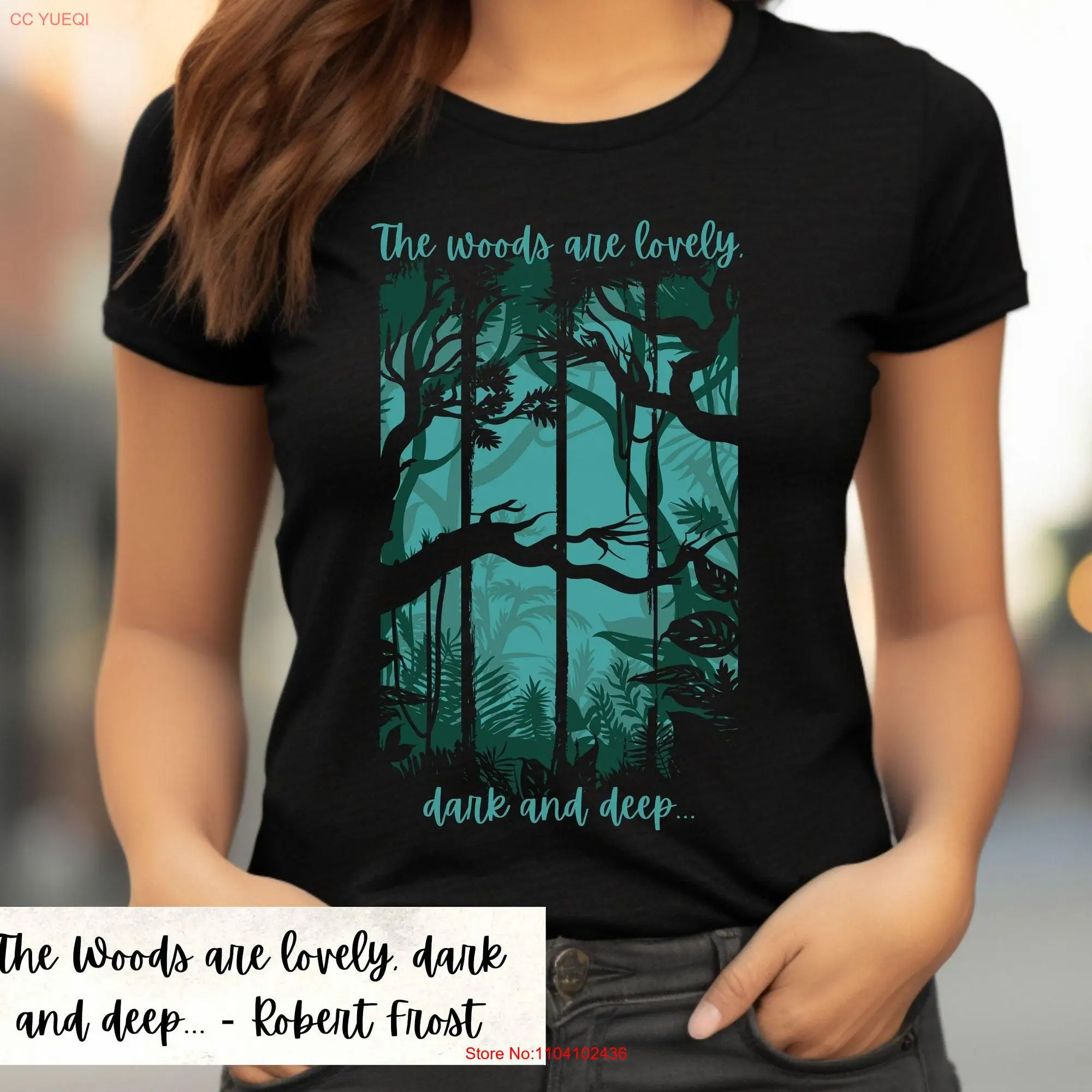 Robert Frost Poems The Woods are Lovely Dark and Deep literature shirt famous quotes from tee shirts academia