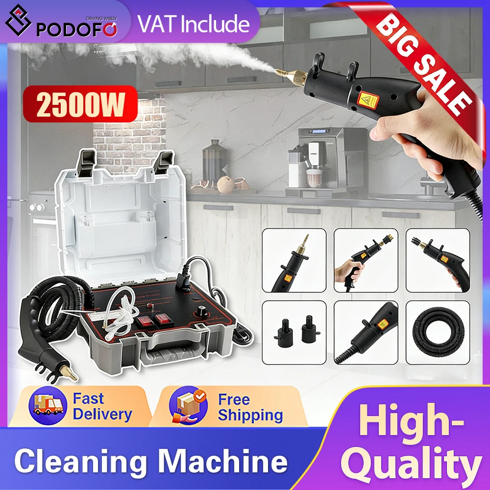 Nettoyeur Vapeur Haute Température Podofo 1500W, Nettoyeur Vapeur Haute Pression pour Hotte de Cuisine, Machine de Stérilisation à Jet de Vapeur