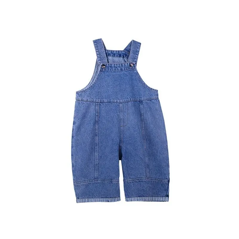 Autumn New Children's Loose Wide-leg Pants Baby Boys Fashionable Denim Suspenders Boys Foreign Flavor Casual Outer Wear Trousers image 6
