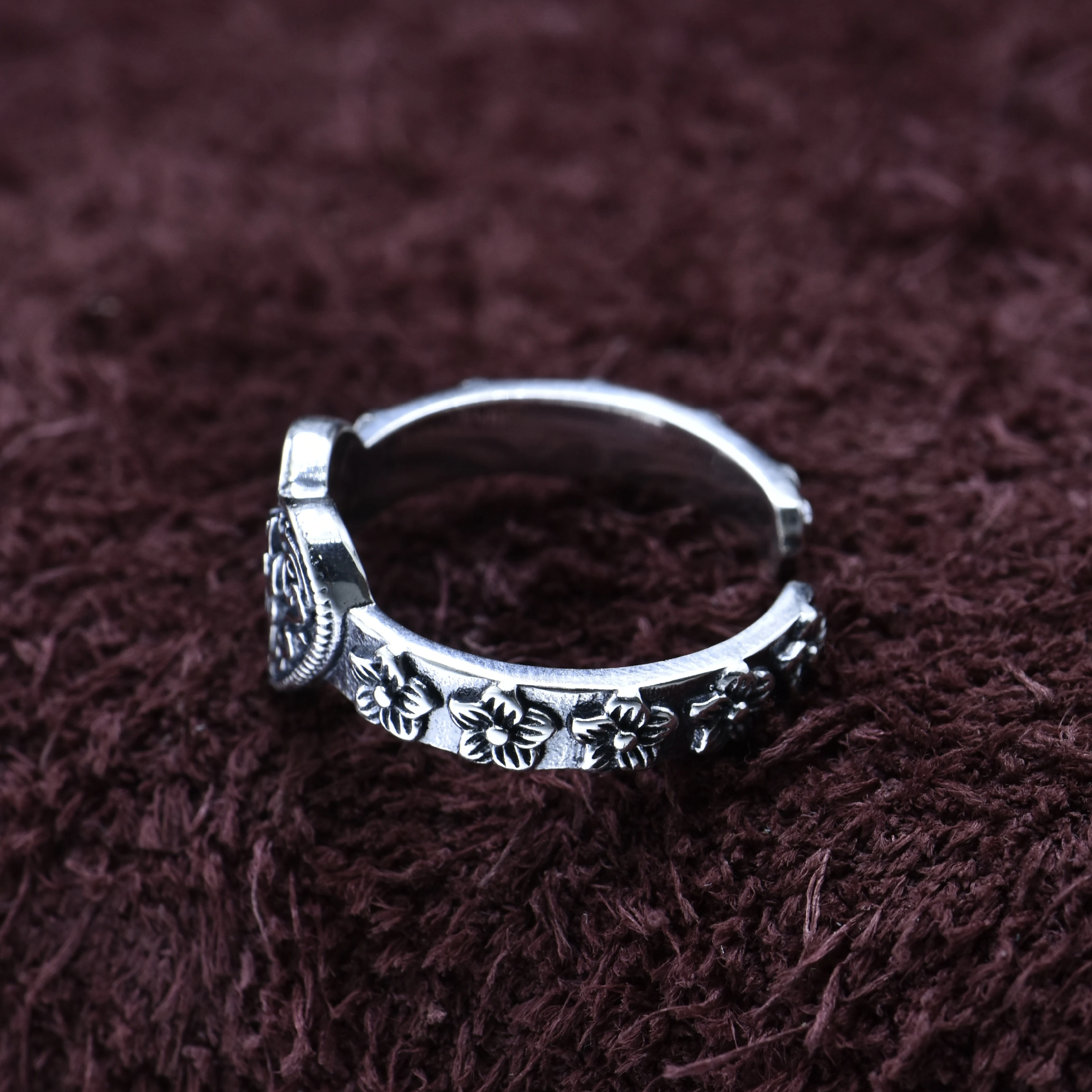 แหวนเงินแท้ 925 ลายหญ้าถังสไตล - Men Accessories Ethnic บทวิจารณ์และราคา