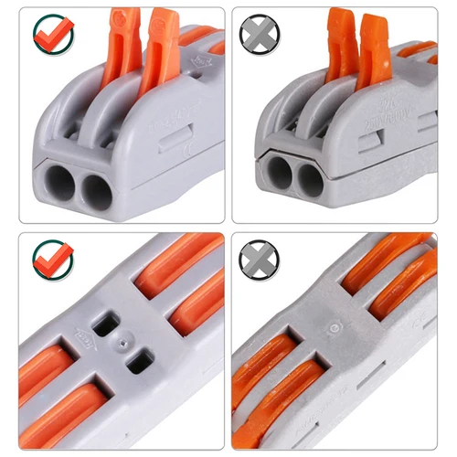 Imagen 2 del producto 30/100 Uds conector de bloque de terminales de cable eléctrico de empuje palanca Universal rápida cable C conexión eléctrica de acoplamiento 32A 250V