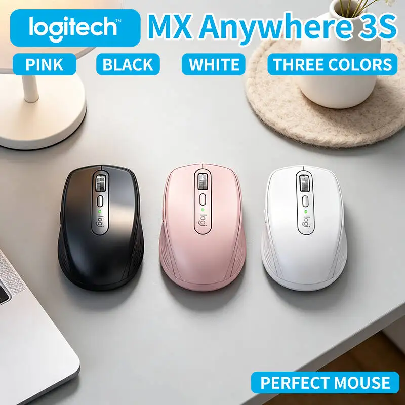 

Logitech MX Anywhere 3S Wireless Mouse - 8000 DPI Glass Tracking, MagSpeed Scroll, Quiet Clicks, Office & Travel Use