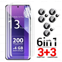 6in1 Curved Soft Hydrogel Film For Xiaomi Redmi Note 13 14 15 Pro+ 5G Screen Protector Note13 Pro Plus 15Pro 14Pro 4G Lens Glass
