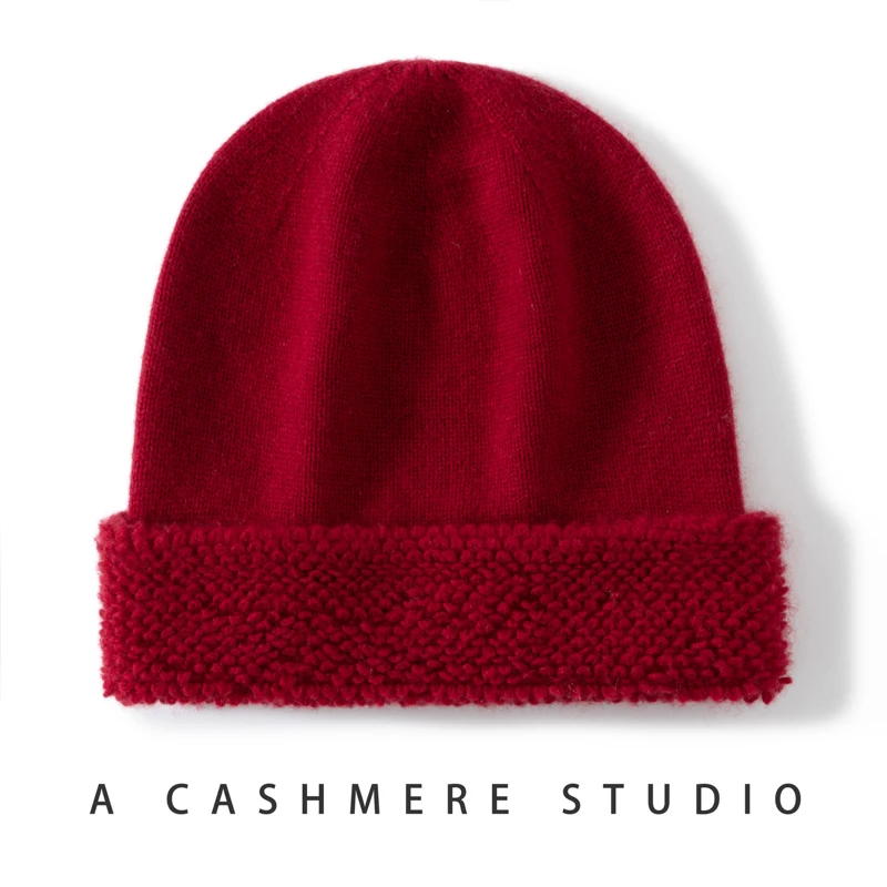 Autumn and Winter Cashmere Hat, Men's and Women's Versatile Knitted Yarn Stacking Hat, Thickened Anti Cold Ear Protection Hat