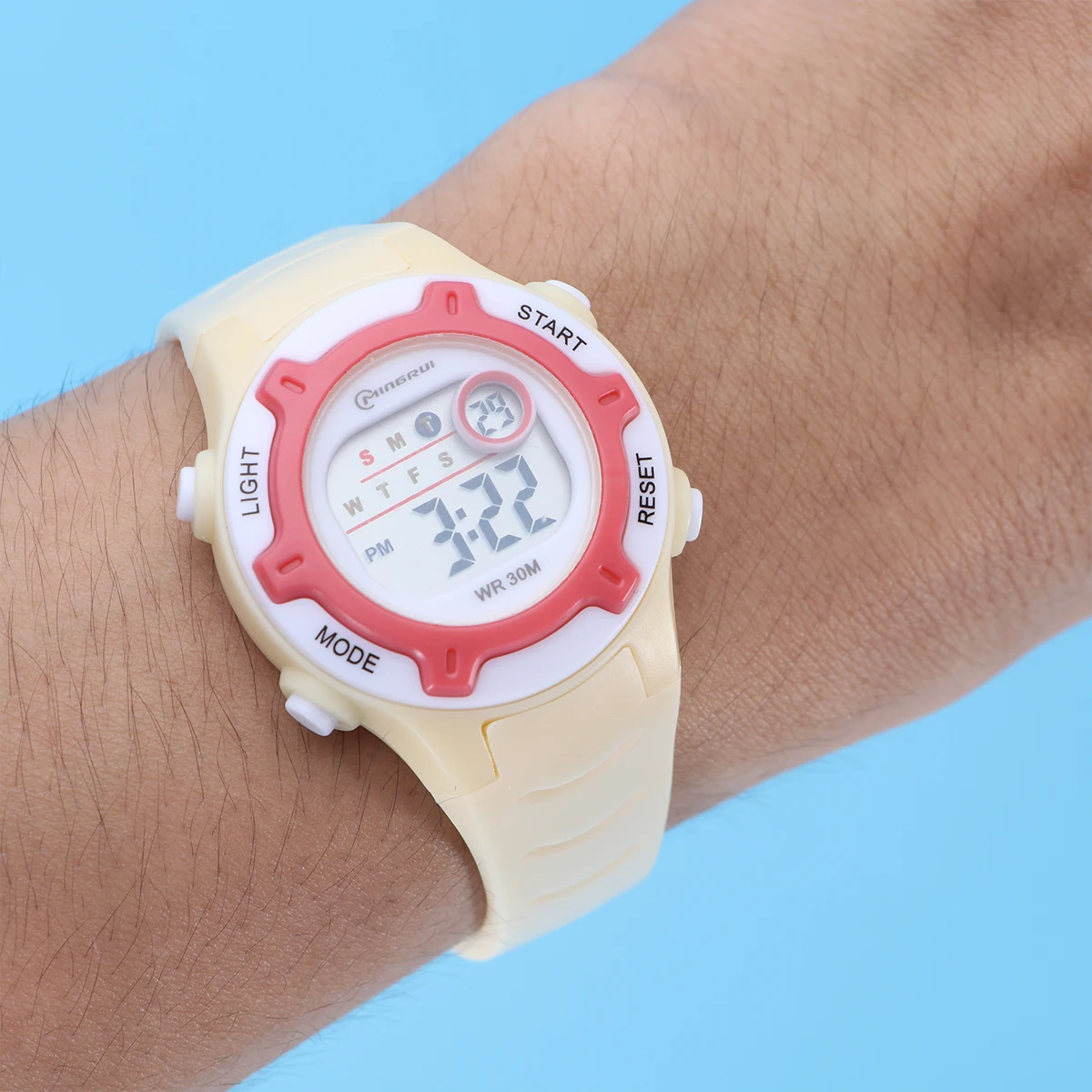 

Luminous Waterproof Watches for Kids Boys Girls Eletronic Fashion Yellow Student Time Date Bracelet Adjustable Band