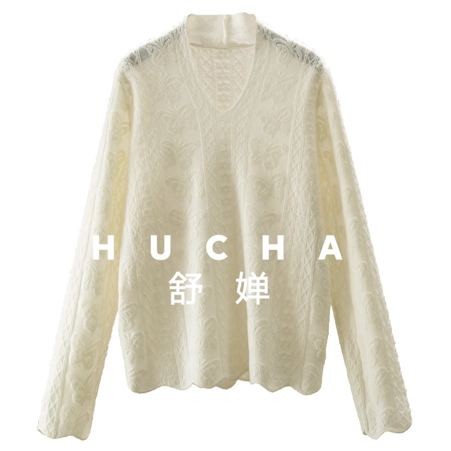 

Elegant High Quality Ingenuity, Fine Flash Cloud Soft 100 Wool V-Neck Weaving Sweater Women 13G6