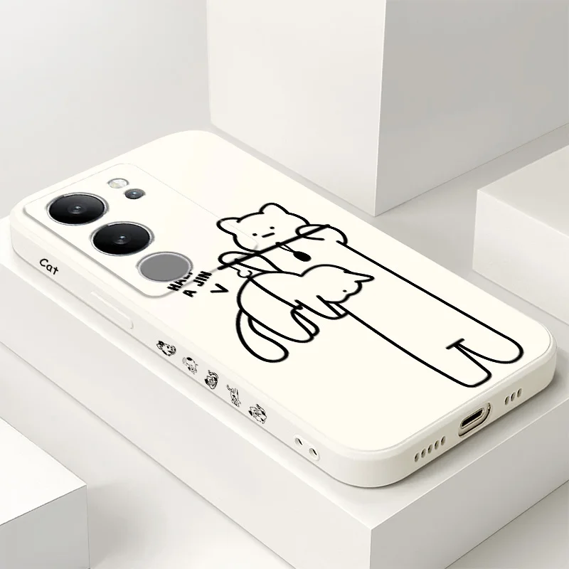 

Cute Heavy Cat Phone Case For VIVO V50 V40 V30 V29 V29E V27 V27E V25 V25E V23 V23E V21 V20 Y20 Y12 Y21 Y22 Y50 Y35 Y76 Pro 4G 5G
