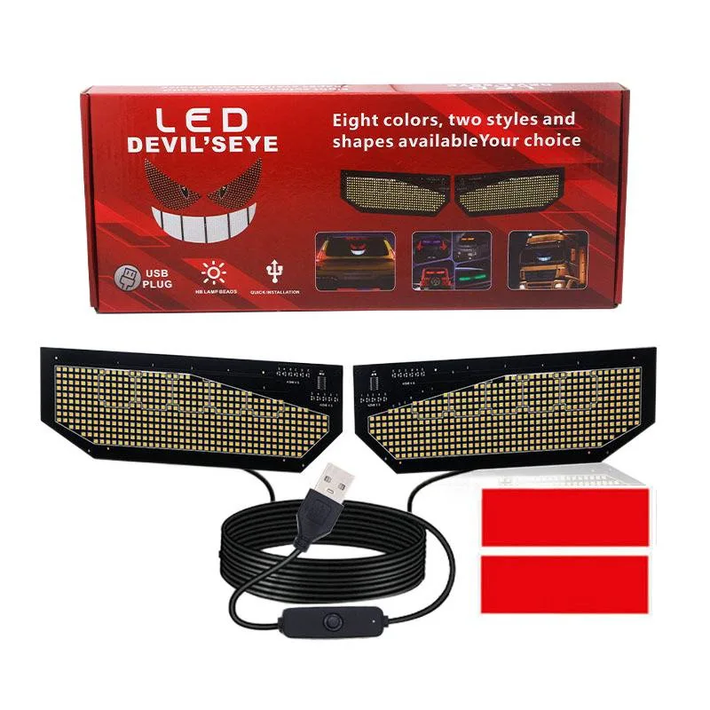 NEW USB Dynamic Devil Eyes Light Car Windshield Dynamic LED Matrix Panel Screen Light for Car Truck Window Decor Lighting