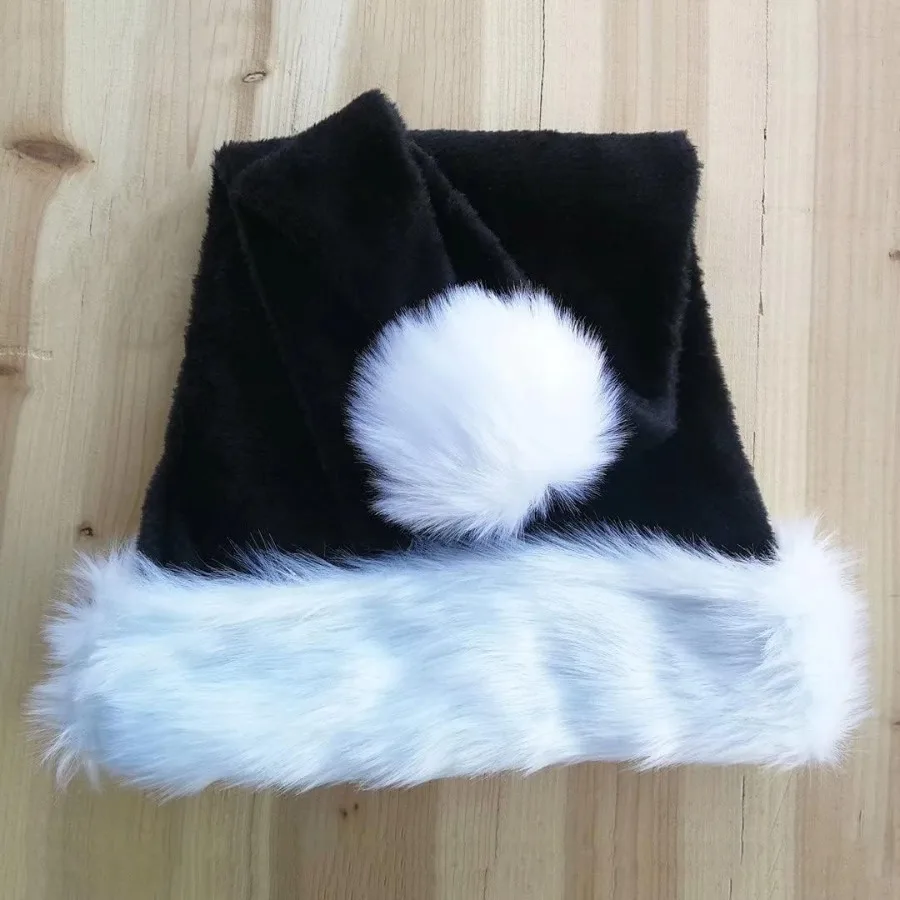 قبعة سانتا للبالغين، ملابس حفلات عيد الميلاد الفاخرة، مجموعة إكسسوارات أزياء العطلة الاحتفالية مكونة من قطعتين مثالية ليلة عيد الميلاد C