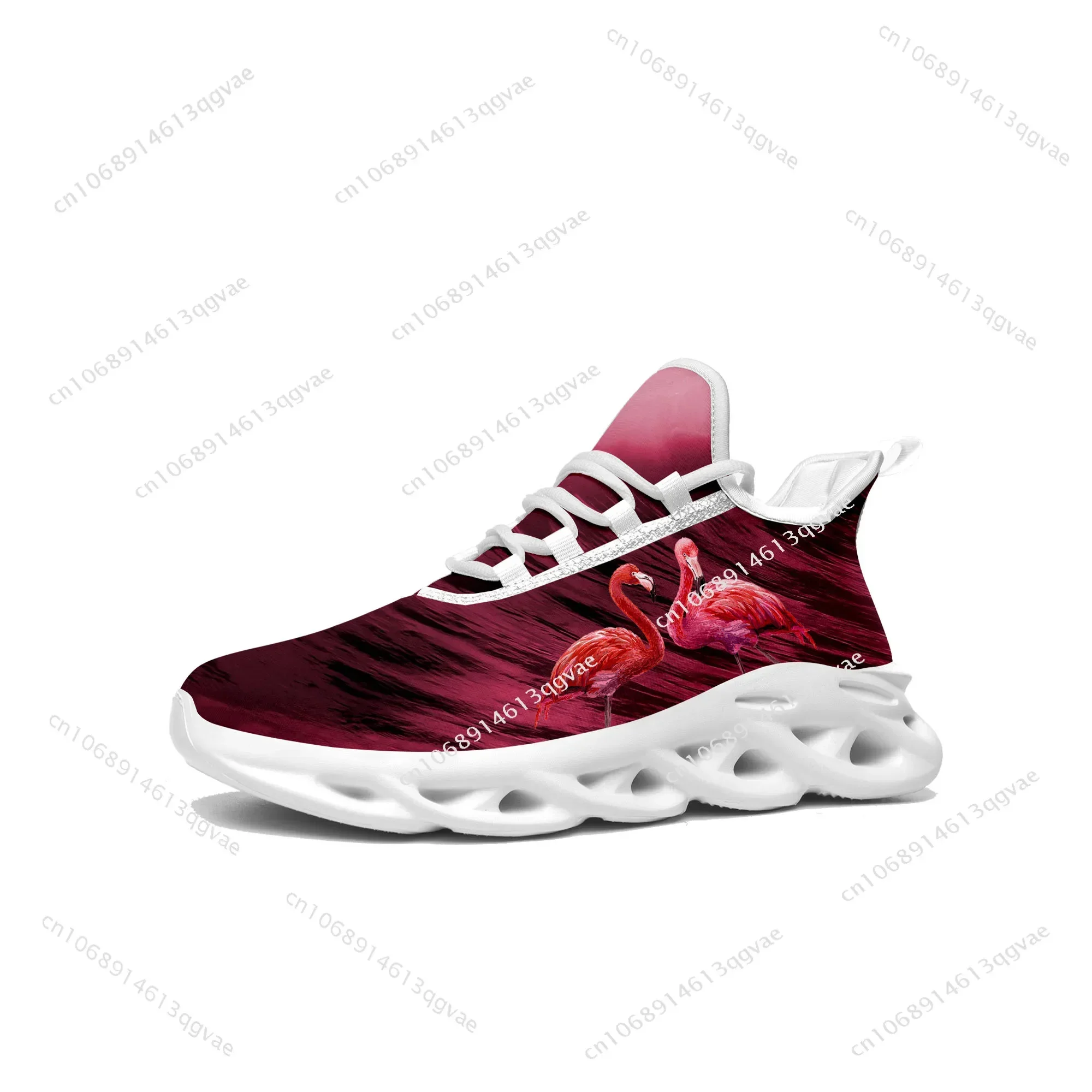 Flamingo Printed Flats Sneakers Mens Womens Sports Running High Quality Sneaker Lace Up Mesh Footwear Tailor-made Shoe White