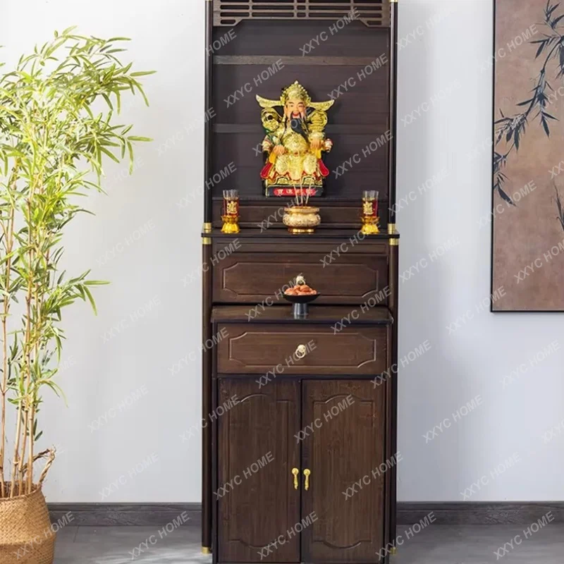 XX New Chinese Style Shrine Cabinet for God of Wealth Home Altar Table Worship Stand Non-Solid Wood