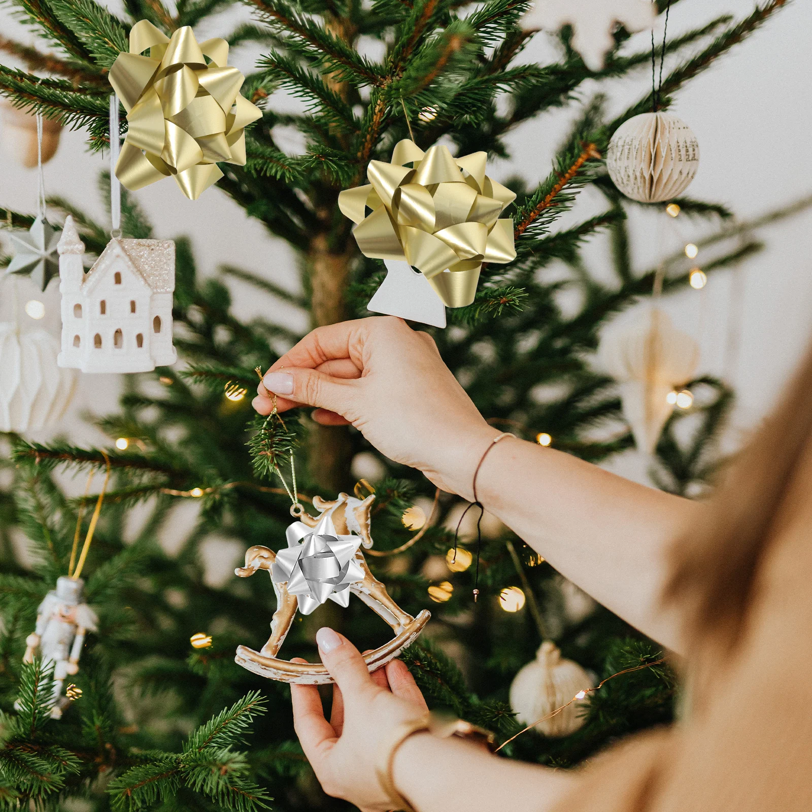 

Christmas Decoration Ribbon Set DIY Decorations Bows for Crafting Decorate Present Plastic Festival Flower