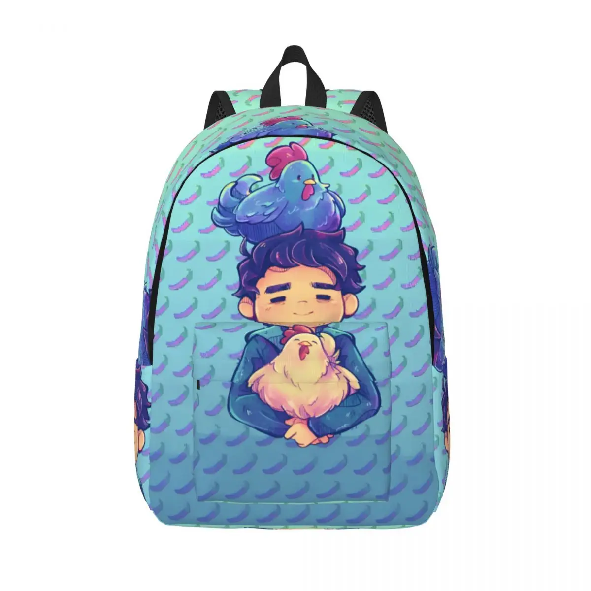 Schoolbag Shane With His Chickens Sturdy Shoulder Stardew Valley Unisex For Gifts Multi-Function Knapsack Office Work School