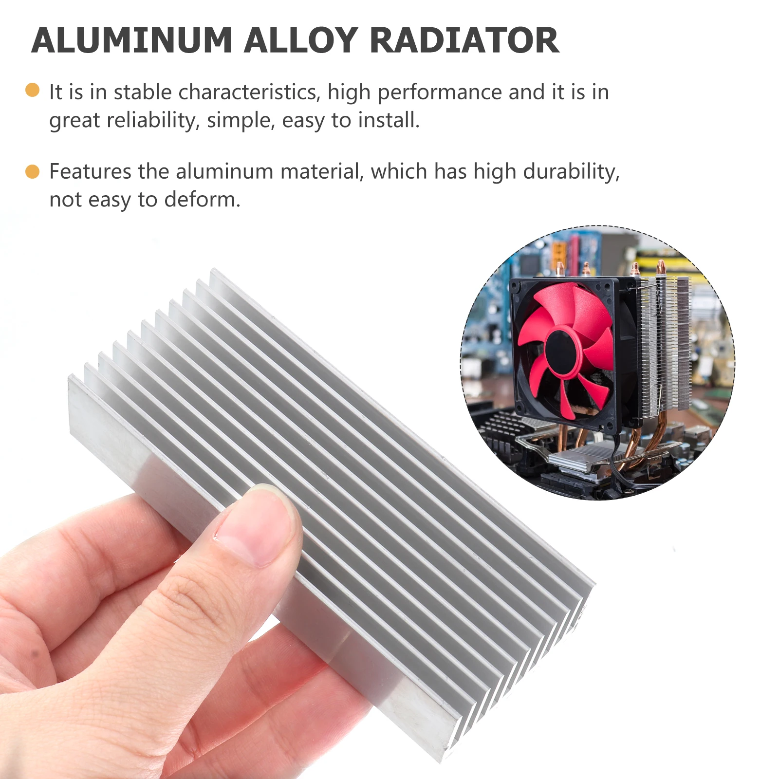 

100X40Mm High Power Aluminum Heat Sink Triode Cooler Fin For Led Lighting Fish Tank Ic Chip Diode Metal Heating Sink Large