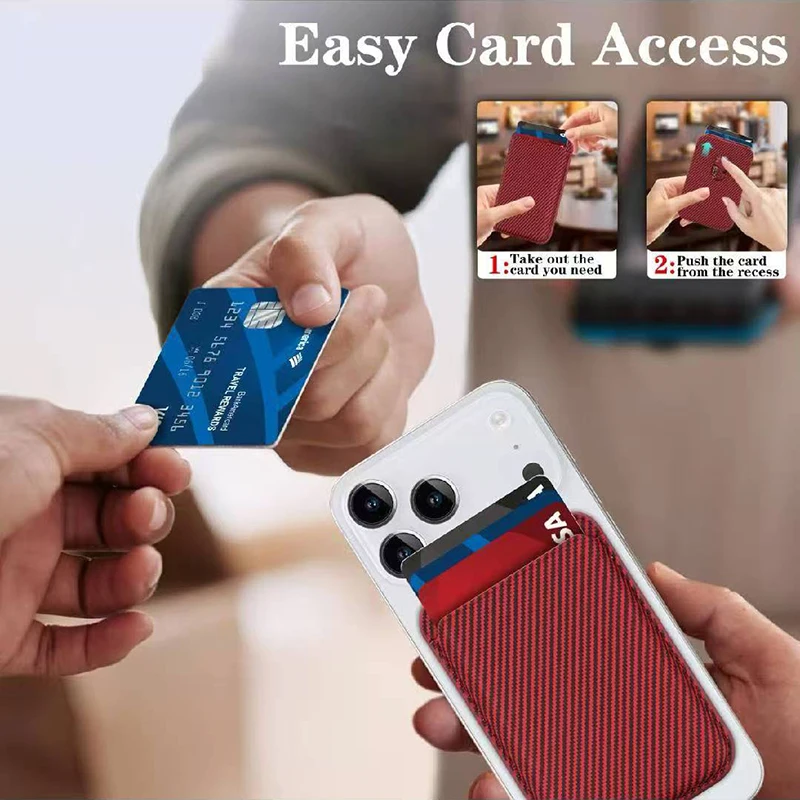 ل Magsafe محفظة من ألياف الكربون حامل بطاقة مغناطيسية قوية آيفون 17 16 15 14 13 12 برو ماكس حافظة معرف فتحة بطاقة الائتمان جيب