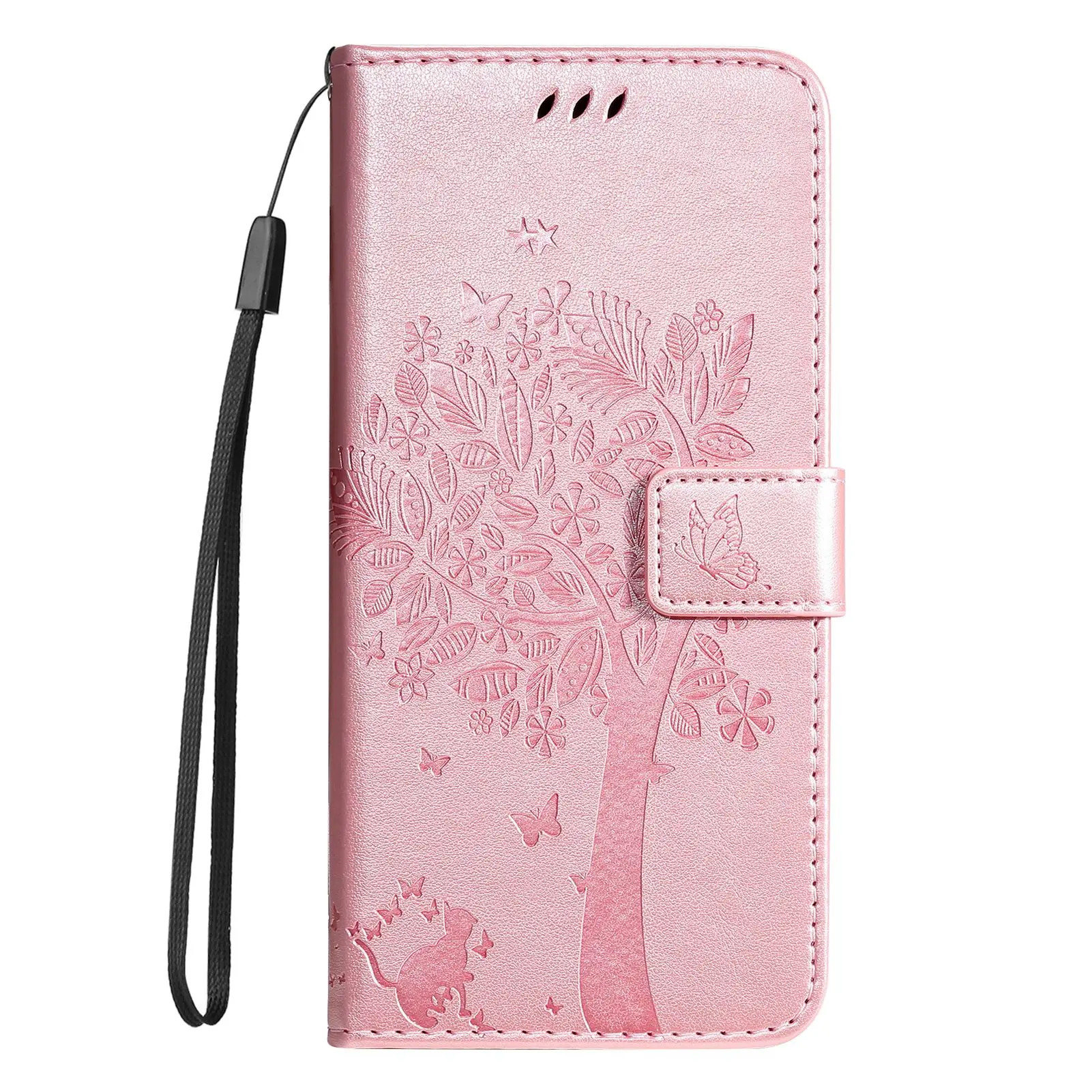 Phone Case for OPPO A17 A57 A77Realme V20 V23 C33 C30 Narzo 50i Prime Reno 8 Pro Synjolly Flip Card Wallet Case Tree Stand Cover