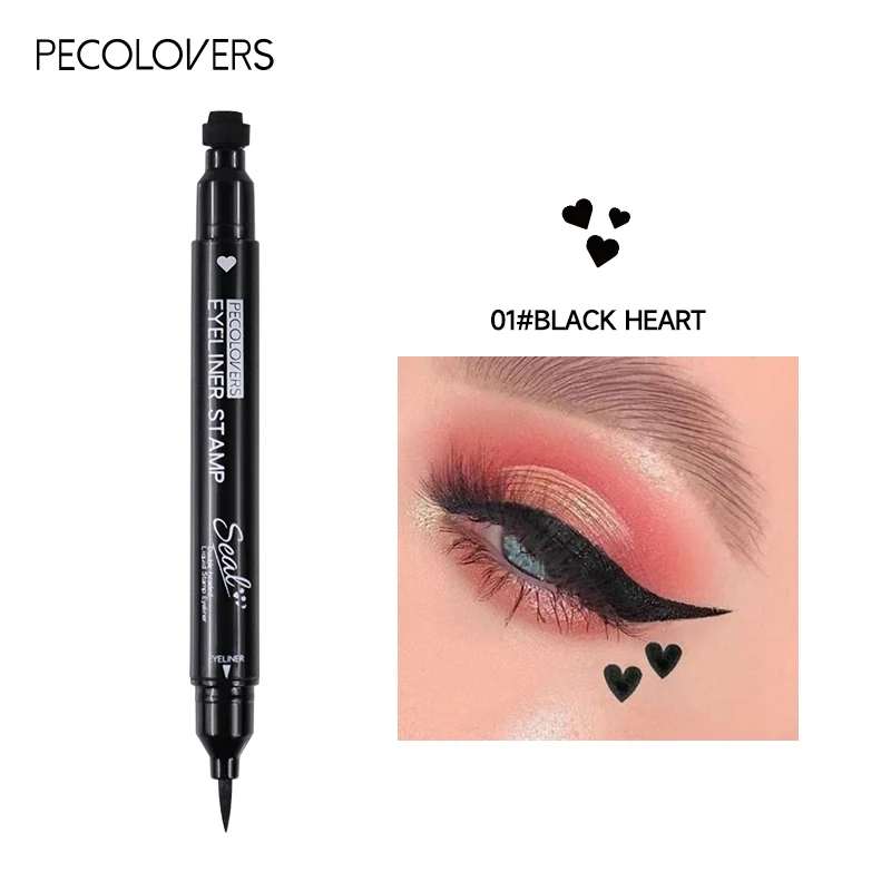 Star Liquid Eyeliner Black Moon Stamp Eyeliner-Stift, 2-in-1, wasserfest, langlebig, einfach anzubringen, Eyeliner-Stift, Make-up