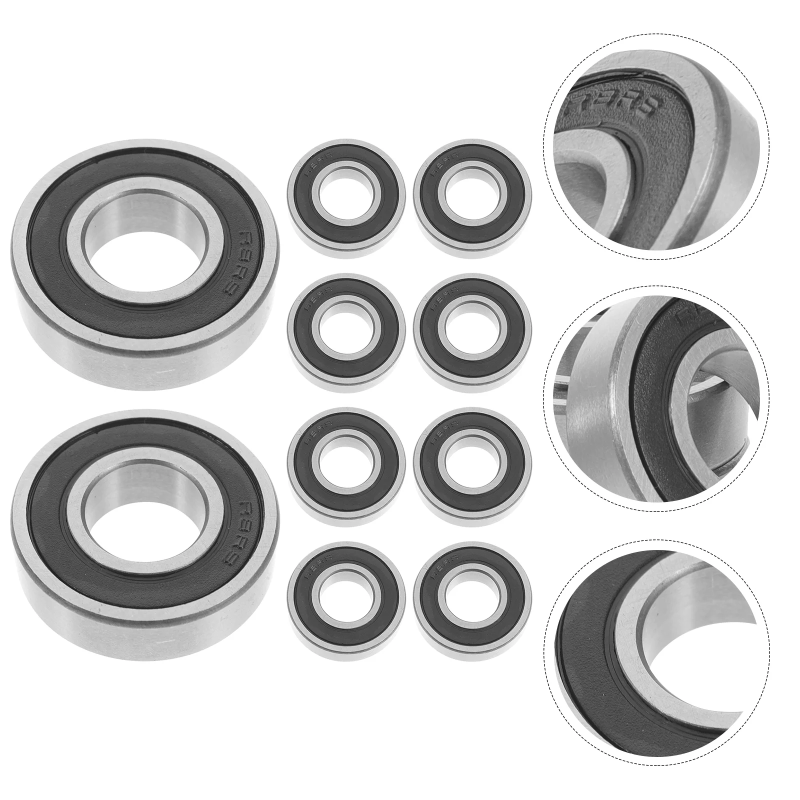 10 Pcs R82rs Bearing Bones Bearings Wheel Skateboard Small Ball Wheels Rubber Deep-groove Roller