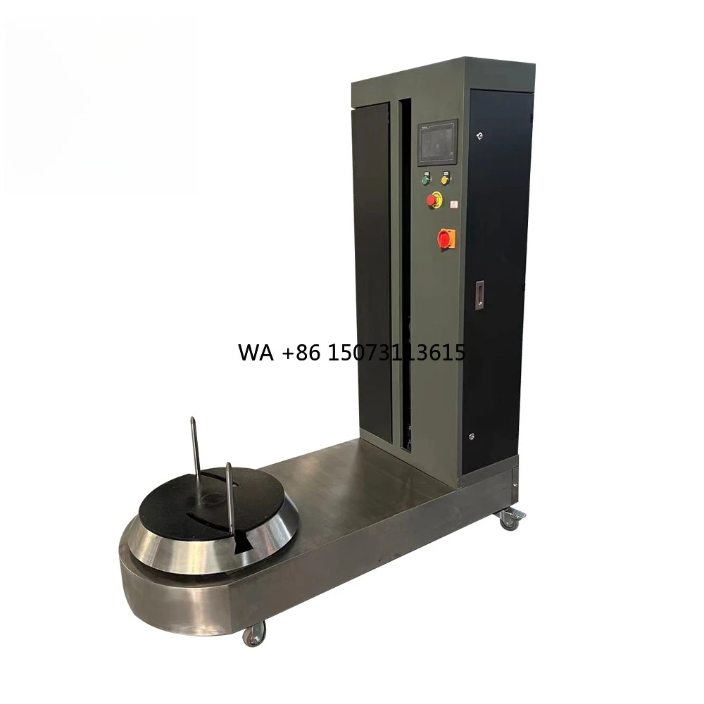 Commercial Airport Luggage Wrapping Machine with Scale - Secure & Weight-Verified Packaging