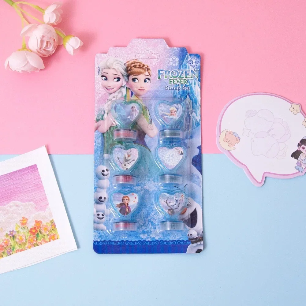 6pcs Dinney princess Stamps, Kids Toy Stamps with Cartoon Patterns, for Scrapbooking, DIY Painting and Photo Album Decoration