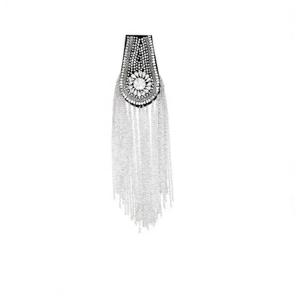 Premium Handmade Beaded Tassel Shoulder Epaulet Stylish Suit Accessory Decorative Brooch Patch For Fashion Clothing Upgrade