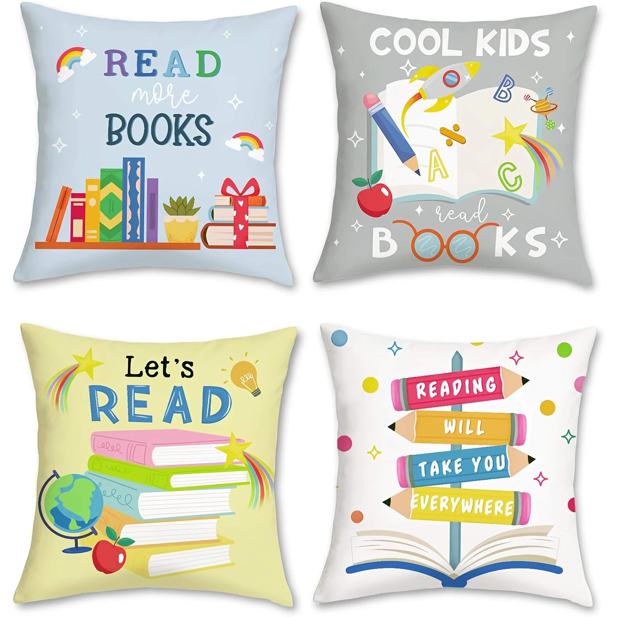 

4шт, наволочка для чтения книг, украшение для классной комнаты, украшение для подушки
