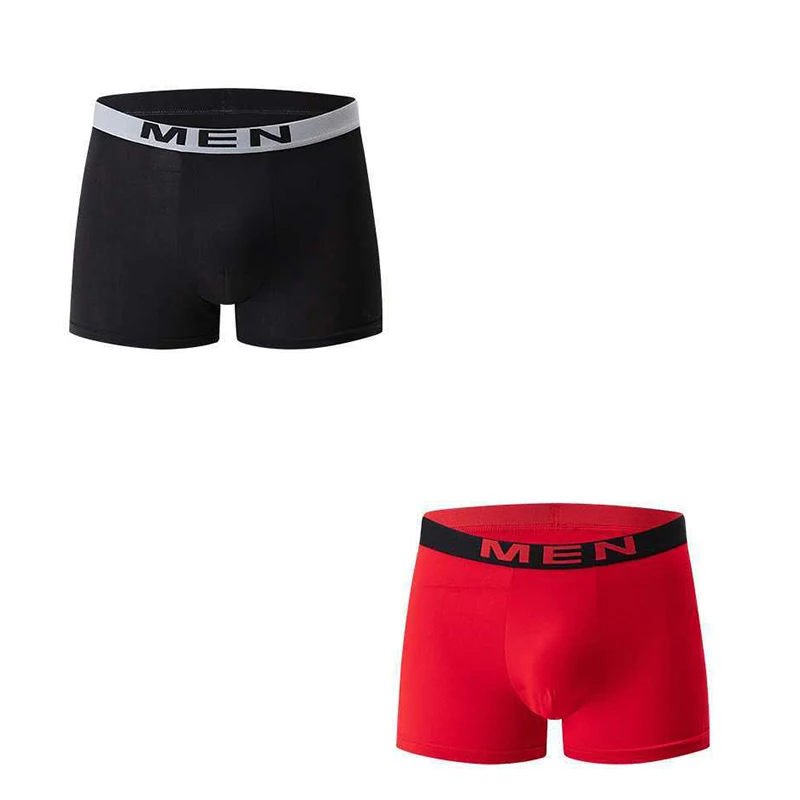 

Random 2 Pcs Men's Boxer Briefs Multi-Color Underwear Set Breathable Comfortable Elastic Waistband Men's Boxing Underwear